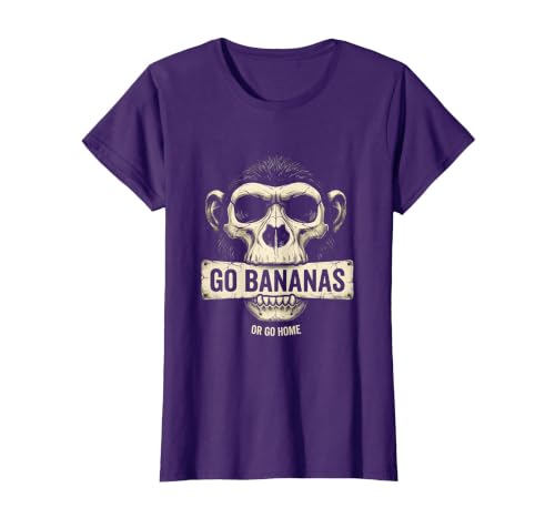 Mademark Go Bananas or Go Home Funny Monkey Design T-Shirt - Women - size chart