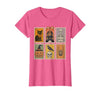 Halloween Stamp Cute Ghost Cute Fall Apparel Vintage Halloween Stamp Cute Ghost Pumpkin Cat Retro Fall T-Shirt - size chart