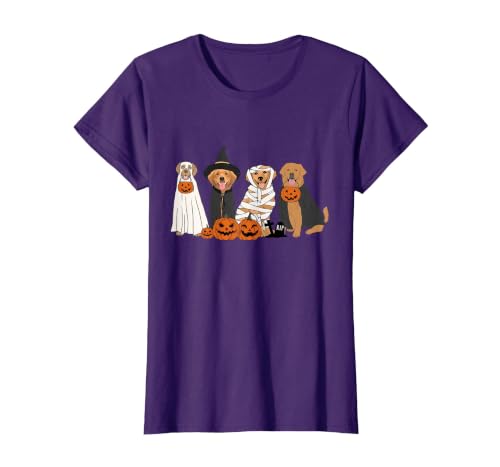 Golden Retriever Dog Ghost In Boo Sheet Women Men Funny Golden Retriever Dog Ghost in Boo Sheet Halloween T-Shirt - size