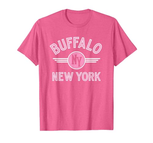 133 Apparel Buffalo NY Buffalo New York Circle NY Pink Print T-Shirt - size chart
