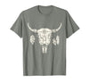 Buffalo Animals Gift Idea Bison Buffalo Skull Animal Design T-Shirt - size chart