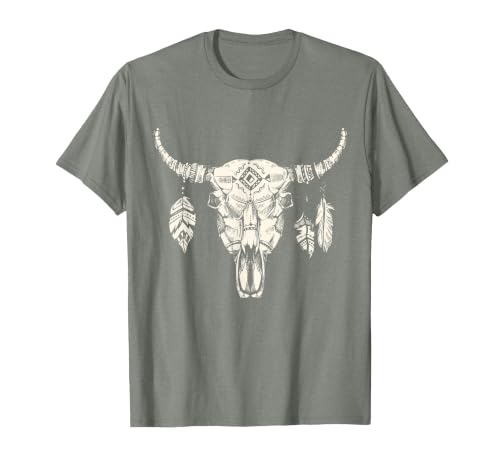 Buffalo Animals Gift Idea Bison Buffalo Skull Animal Design T-Shirt - size chart