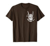 Funny Skeleton Halloween Vintage Stay Spooky Hand Skeleton Happy Halloween Pocket T-Shirt - size chart