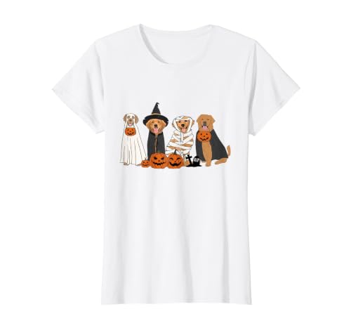 Golden Retriever Dog Ghost In Boo Sheet Women Men Funny Golden Retriever Dog Ghost in Boo Sheet Halloween T-Shirt - size