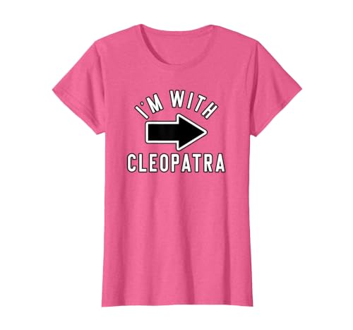 Lazy Last Minute Cleopatra Halloween Costumes Couples Halloween Costume Shirts I'm with Cleopatra T-Shirt - size chart
