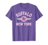 133 Apparel Buffalo NY Buffalo New York Circle NY Pink Print T-Shirt - size chart