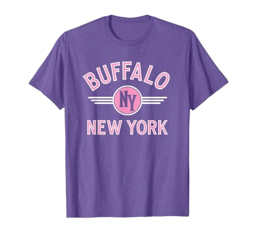 133 Apparel Buffalo NY Buffalo New York Circle NY Pink Print T-Shirt - size chart