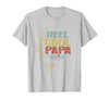 Cool Papa Fathers Day Fishing Gifts Funny Fisherman Vintage Reel Cool Papa T-Shirt - size chart