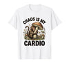 Mademark Chaos Is My Cardio Funny Monkey Design T-Shirt - Men - size chart