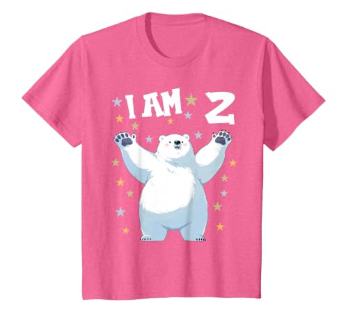 2 years old 2nd birthday Polar Bear Kids 2 Years Old 2 Birthday Polar Bears Boy Girl Polar Bear T-Shirt - size chart