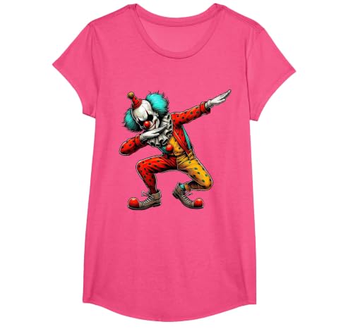 Creepy Halloween Dabbing Dab Dance Dabbing Creepy Clown Scary Halloween Dab Dance T-Shirt - size chart