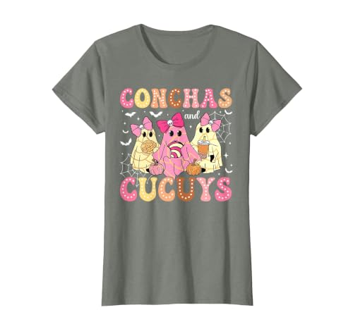 Funny Conchas and Cucuys Mexican Tees Halloween Cute Conchas and Cucuys Ghost Funny Halloween Mexican Ghost T-Shirt - size