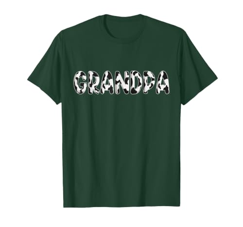 Cow Pattern Print Family Matching Birthday Shirts Cow Grandpa Birthday Family Matching Fathers Day Boy Girl T-Shirt - size