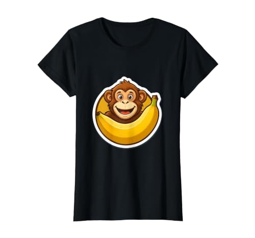 Mademark Monkey Eating Oversized Banana Slice Graphic T-Shirt - Women - size chart