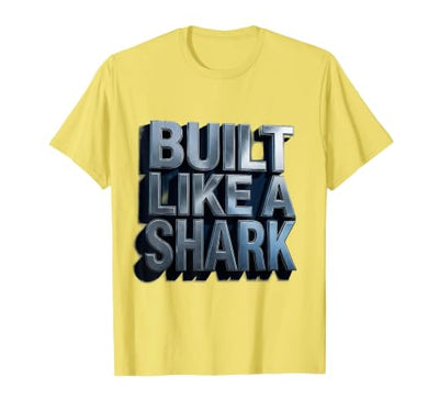 Built Like a Shark Bold Graphic Design T-Shirt