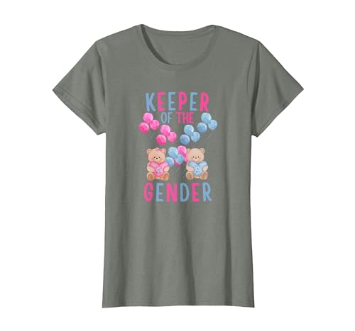 Gender Reveal Party Bear Designs Keeper of The Gender Reveal Party Gender Reveal Ideas T-Shirt - size chart