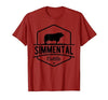 Funny Farmer Gift for Simmental Cattle Cow Farmer - Simmental Cattle T-Shirt - size chart
