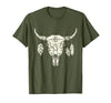 Buffalo Animals Gift Idea Bison Buffalo Skull Animal Design T-Shirt - size chart