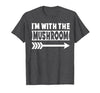 Funny Lazy & Easy Halloween Couple Costume Tee I'm with The Mushroom Halloween Costume Mushroom Halloween T-Shirt - size