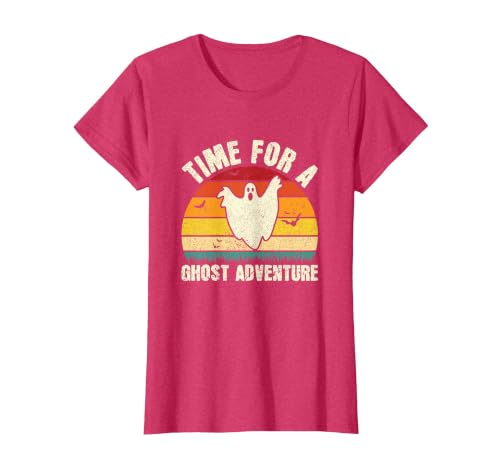 Funny Ghost Hunting Halloween Women Men Funny Ghost Hunting Scary Halloween Ghost Hunter T-Shirt - size chart