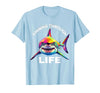 Mademark Finning Through Life Shark Graphic Design T-Shirt - size chart