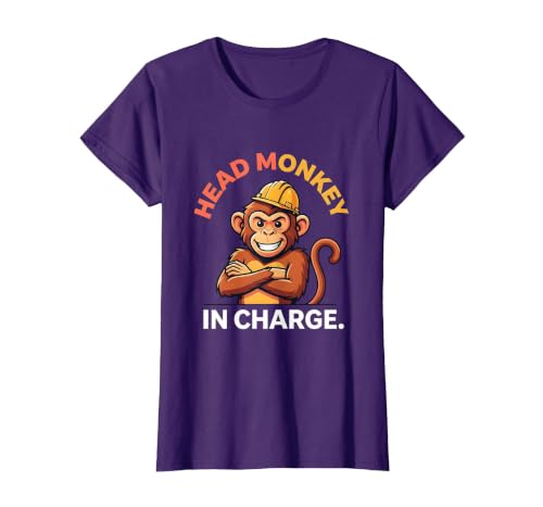 Mademark Head Monkey In Charge Circus Boss Design T-Shirt - Women - size chart