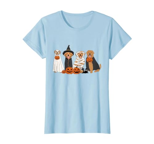Golden Retriever Dog Ghost In Boo Sheet Women Men Funny Golden Retriever Dog Ghost in Boo Sheet Halloween T-Shirt - size