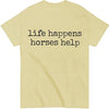 Nusyouc Life Happens Horses Help Equestrian T-Shirt Vintage Horse Lover T Shirt Tops - size chart