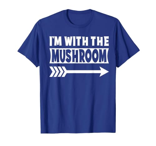 Funny Lazy & Easy Halloween Couple Costume Tee I'm with The Mushroom Halloween Costume Mushroom Halloween T-Shirt - size