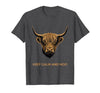 Mademark Keep Calm and Moo Highland Cow Design T-Shirt - size chart