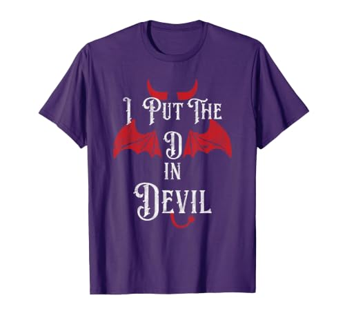 I Put the D in Devil Tees I Put the D in Devil Funny Halloween Matching Couple T-Shirt - size chart
