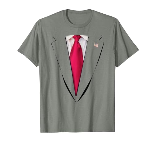USA Trump Suit T-shirt Easy Halloween Costume USA President Trump Suit Easy Halloween Costume T-Shirt - size chart