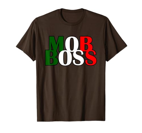 Italian Yeah B Mob Boss Italian Flag 1920s Costume Mafia Party T-Shirt - size chart