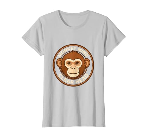 Mademark Monkey Mind Clear Head Sober Living Design T-Shirt - Women - size chart