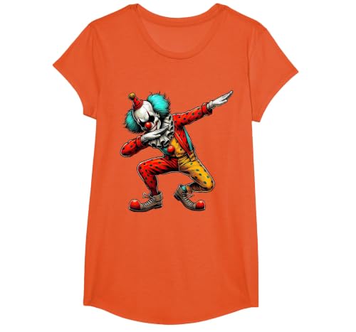 Creepy Halloween Dabbing Dab Dance Dabbing Creepy Clown Scary Halloween Dab Dance T-Shirt - size chart