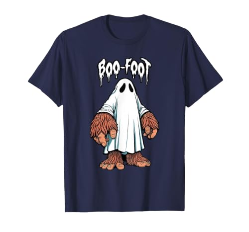 Spooky Bigfoot Sasquatch Ghost Halloween Humor Fun Boo Foot Bigfoot Ghost Sasquatch Halloween Funny Humor T-Shirt - size
