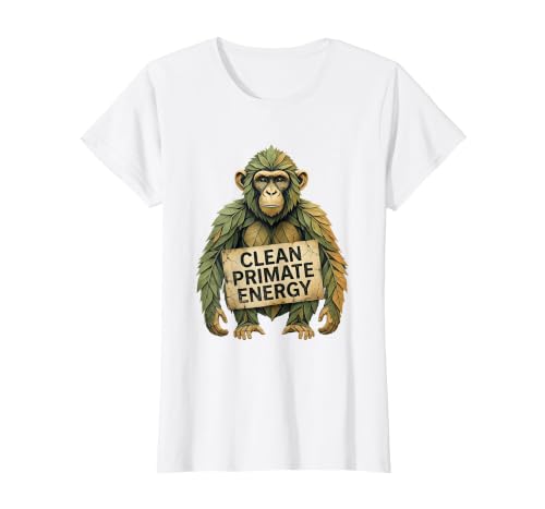 Mademark Clean Primate Energy Monkey Sober Men Design T-Shirt - Women - size chart