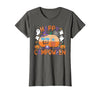 Spooky Camp-O-Ween Ghosts and Campfire Apparel Happy Camp-O-Ween Halloween Camping Ghosts and Campfires T-Shirt - size chart