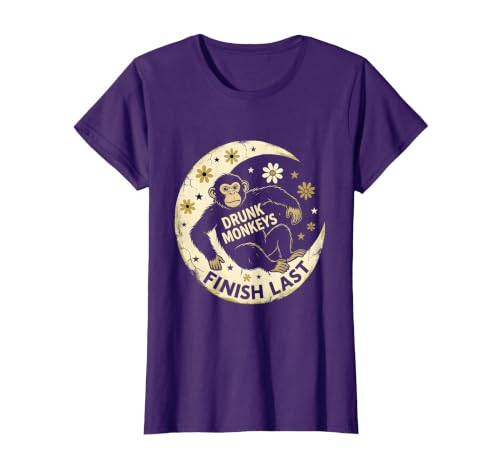Mademark Drunk Monkeys Finish Last Sober Men Design T-Shirt - Women - size chart