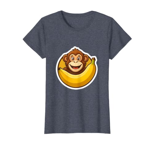 Mademark Monkey Eating Oversized Banana Slice Graphic T-Shirt - Women - size chart