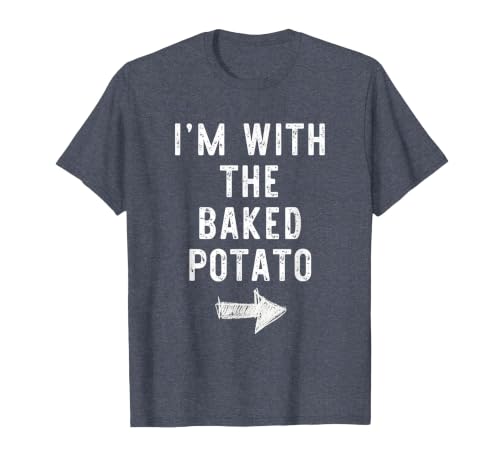 Im With The Baked Potato Halloween Costume I’m with The Baked Potato Funny Halloween Couple Costume T-Shirt - size chart