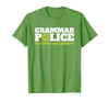 Easy Halloween Costume Top Shop Grammar Police Officer Funny Badge Halloween Costume T-Shirt - size chart