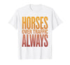 Mademark Horses Over Traffic Always Equestrian Design T-Shirt - Men - size chart