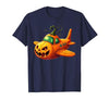 Funny Halloween Airplane Costume for Kid Boy Funny Airplane Pumpkin Pilot Lovers Halloween Mens Boys Kids T-Shirt - size