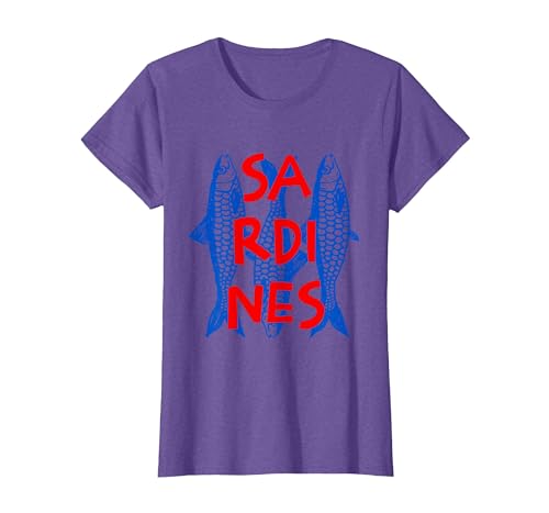 Vintage Sardine Tinned Fish Summer Tee Sardines Tinned Fish Retro Graphic for Men Women T-Shirt - size chart