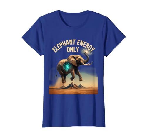 Mademark Elephant Energy Only Bold Graphic Design T-Shirt - Women - size chart