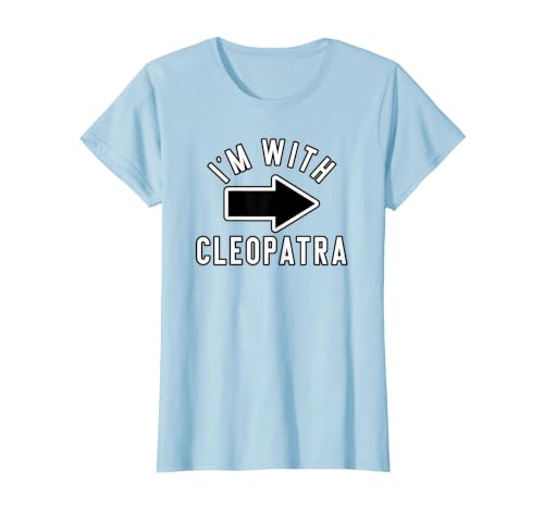 Lazy Last Minute Cleopatra Halloween Costumes Couples Halloween Costume Shirts I'm with Cleopatra T-Shirt - size chart