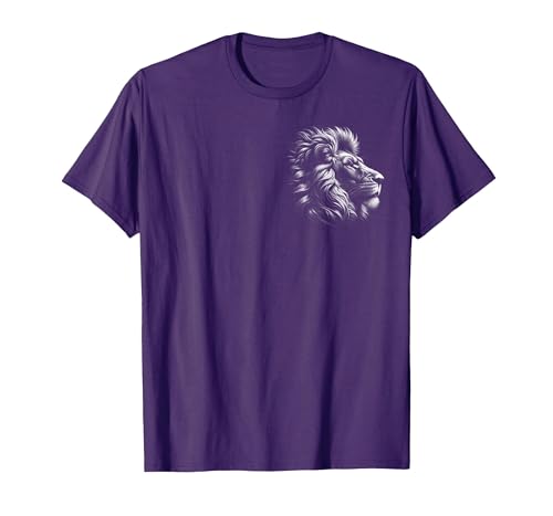 MyAnimal - Your Favourite Animal Wear Lion Head - Cool Portrait of a Proud Lion on Chest T-Shirt - size chart