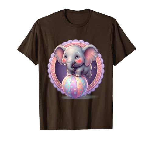 Mademark 1st Grade Pink Elephant Circus Ball Design T-Shirt - Men - size chart