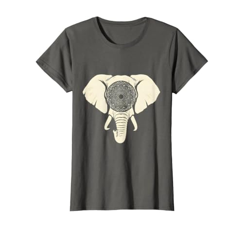 Mademark Elephant Head Ornate Mandala Illustration T-Shirt - Women - size chart